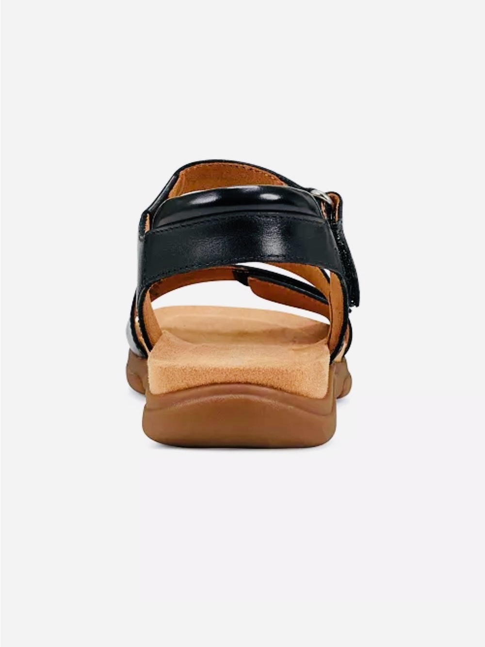 Easy Spirit Black Strappy Comfort Leather Sandal Open Toe size 9W - Picture 9 of 11